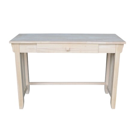 International Concepts Mission Desk with Drawer 22 in D X 22 H, 30 W X Hardwood, Unfinished OF-921263